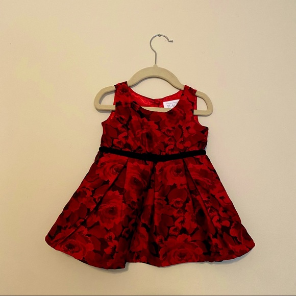 Children's Place red brocade party dress 18-24M